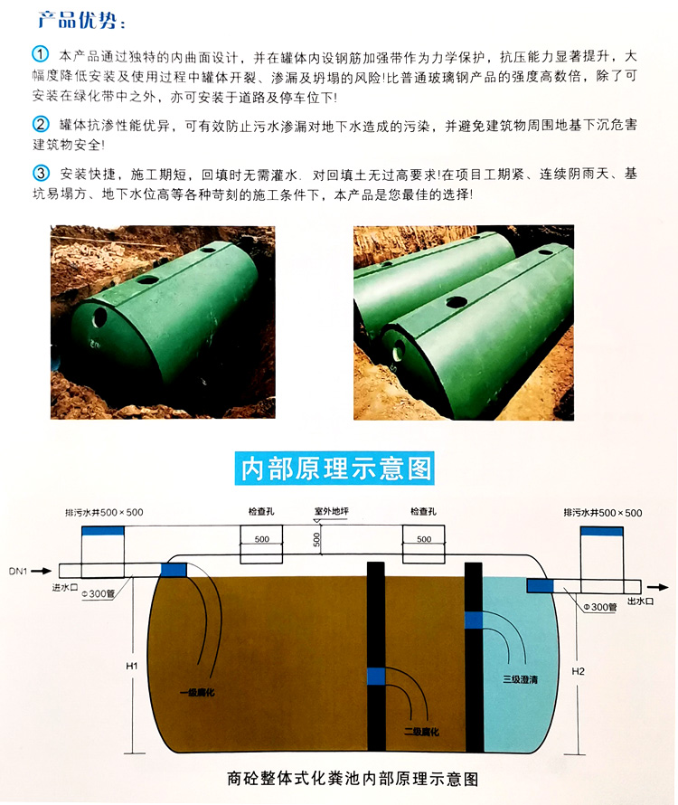 嘉黎玻璃钢化粪池